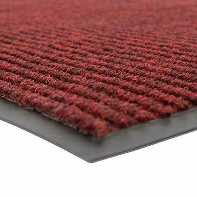 Entrance Mat, Indoor, Polypropylene, Ribbed Surface, Vinyl Back, 3/8 in Thick, 4 ft x 6 ft, Red