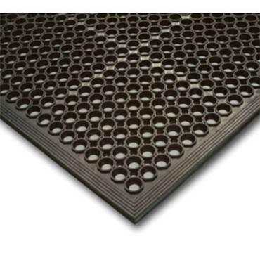 NoTrax T30S0033BL Competitor Anti-Fatigue Floor Mat - 3' x 3', 1/2 Thick, Black