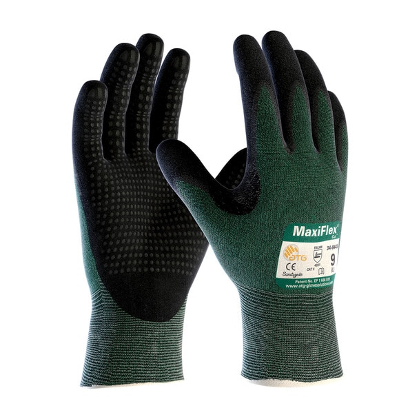 Protective Industrial Products Green MaxiFlex Cut Seamless Knit Engineered Yarn Gloves 12 Pairs Size Medium - 34-8443/M