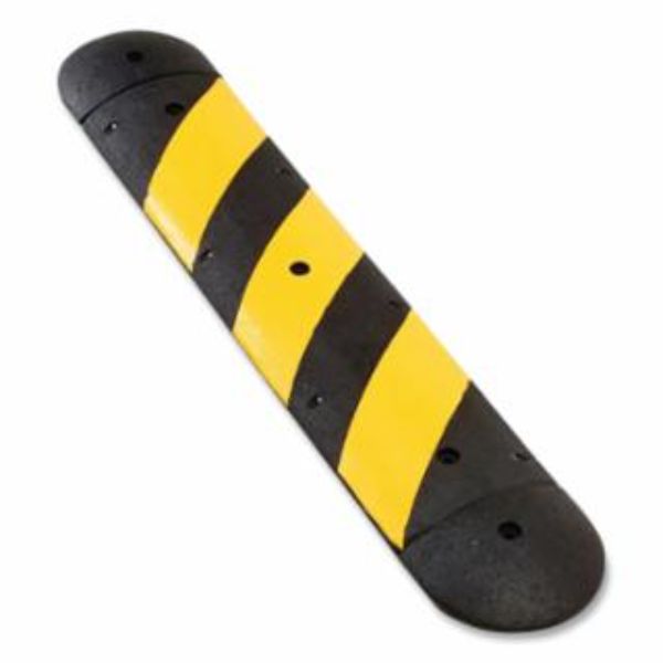 550-GNRS2411YB 4 ft. Easy Rider Reflective Modular Speed Bump - Recycled Rubber, Black with Yellow Stripes