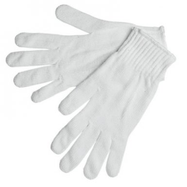 Multipurpose String Knit Gloves, Medium, Knit Wrist, Heavy Weight, Natural, 12PK