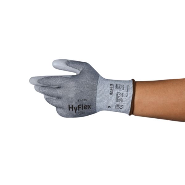 PU Plcmt Cut-Resistant Intercept Linear Gloves, Gray - Size 9