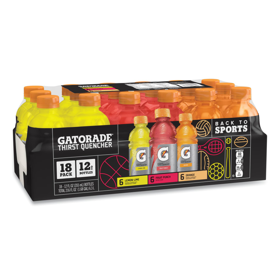 Picture of Gatorade 308-12324 12 oz Ready to Drink Variety Pack - Lemon Lime & Fruit Punch Flavor