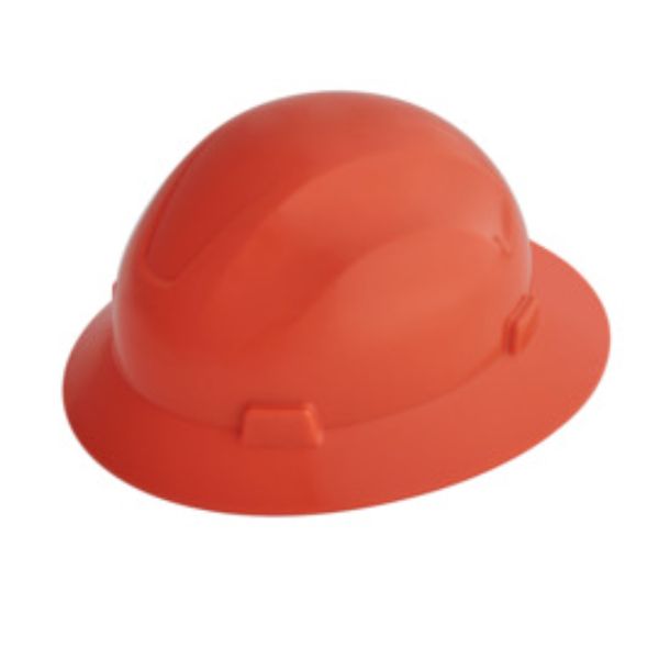 Advantage Series Full Brim Vented and Non-Vented Hard Hat, 4 pt Rapid Dial, Non-Vented, Orange