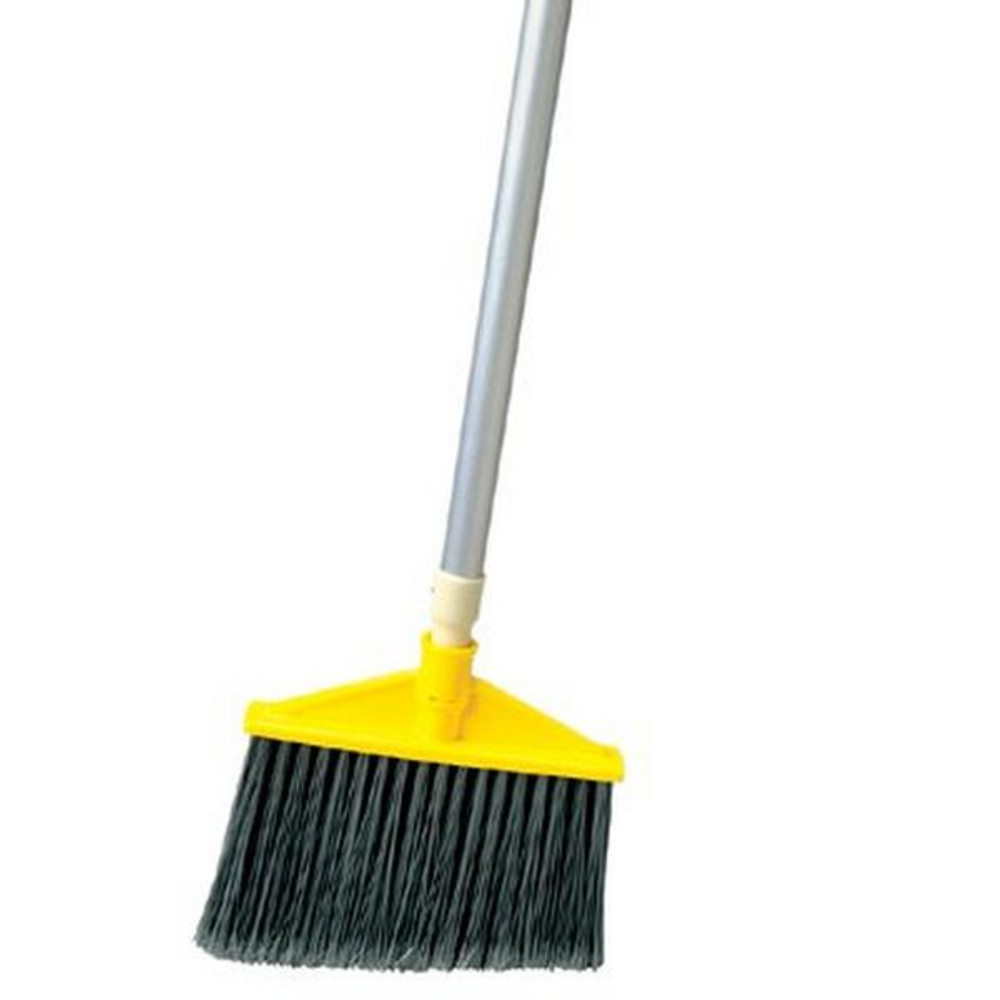 Rubbermaid Angle Broom, 9-1/4 in Plastic Block, 6-3/4 in Trim L, Polypropylene, 46-7/8 in Handle