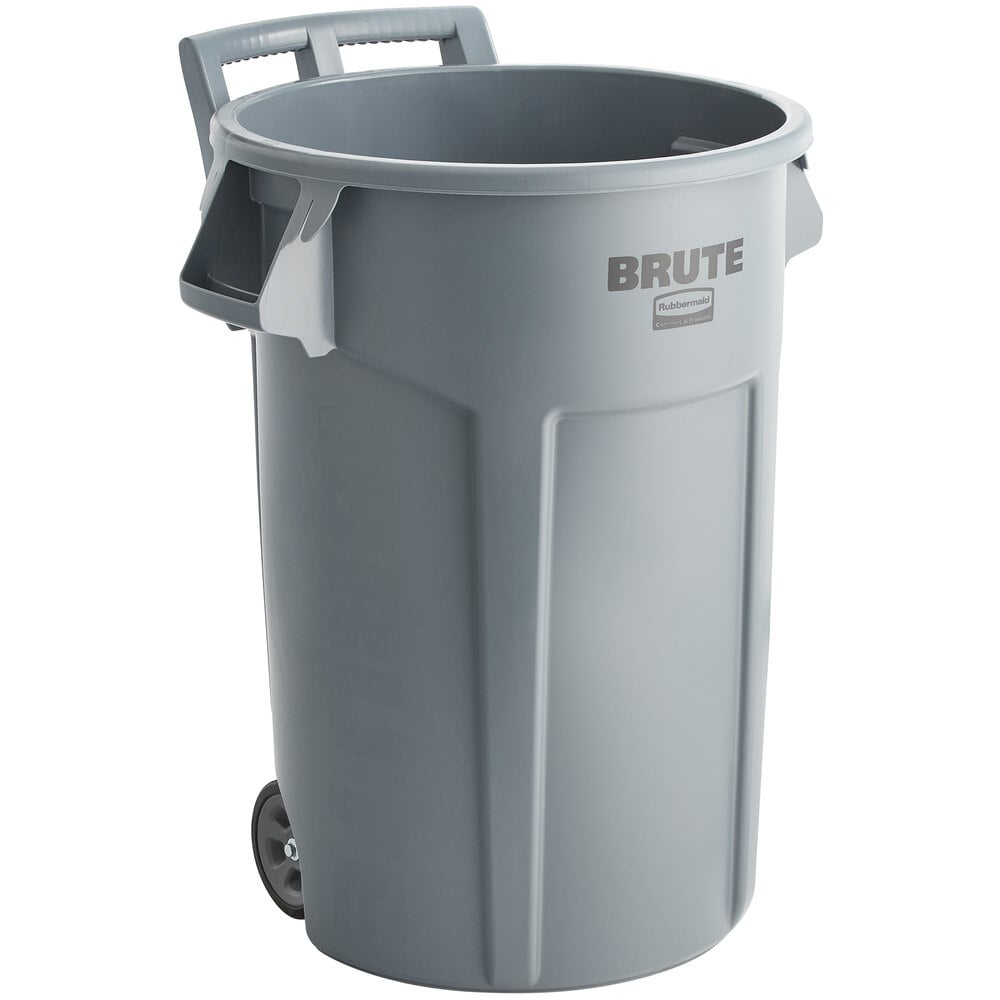 44 gal Brute Wheeled Container, Gray -  Rubbermaid Commercial, RU390122