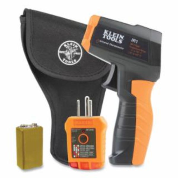 Klein Tools IR1KIT InfraredThermometer and GFCI Receptacle Tester Kit, Tester