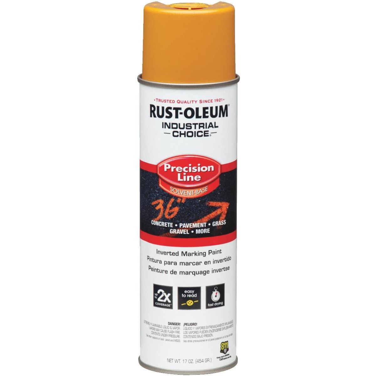 Picture of Rust-Oleum 647-203024V 17 oz Inverted Marking Paint&#44; Caution Yellow - Pack of 12