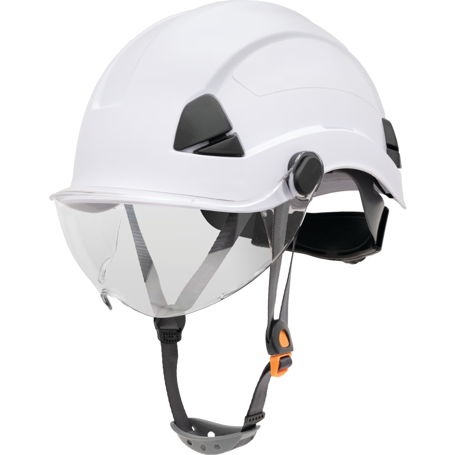 Safety Helmet, 6-point Ratchet Suspension, Not-vented, White