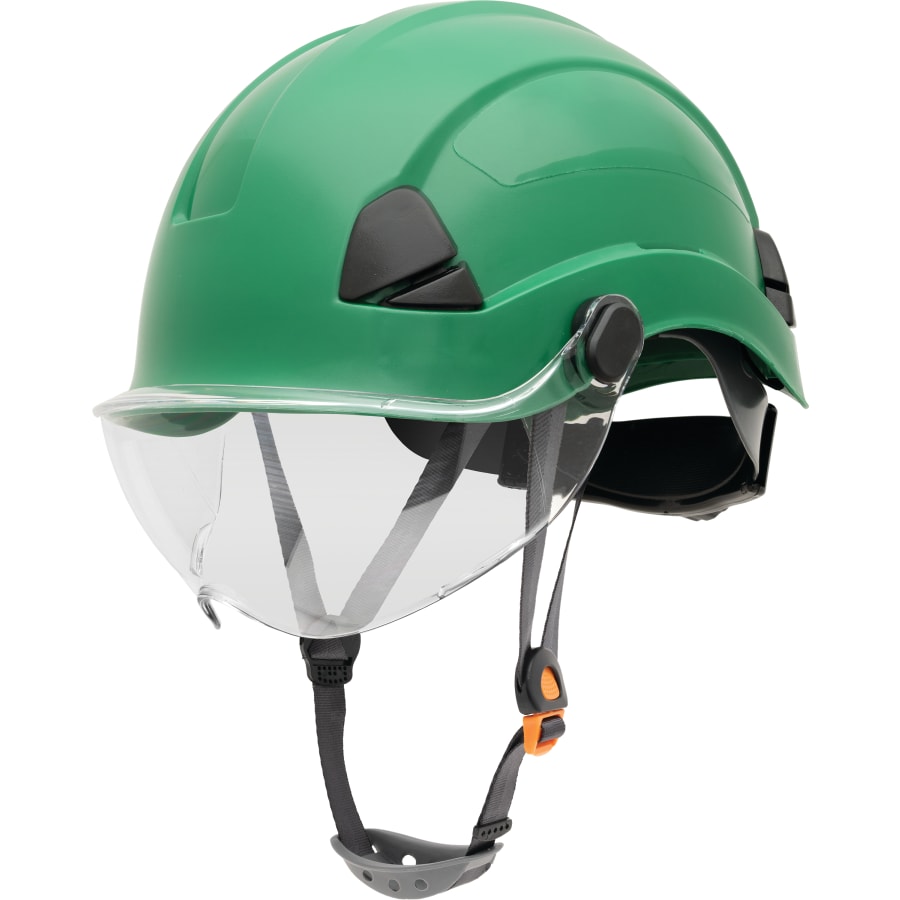 Safety Helmet, 6-point Ratchet Suspension, Not-Vented, Green