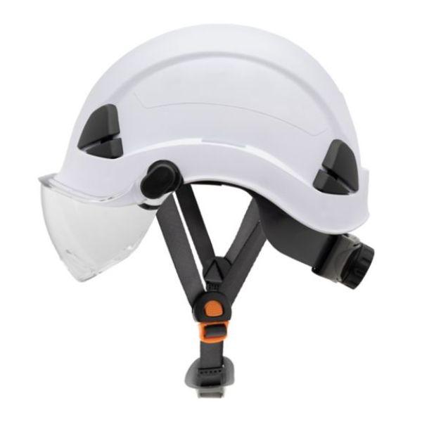 Safety Helmet, 6-point Ratchet Suspension, Vented, White