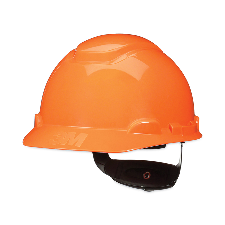 Picture of 3M 142-H-706SFR-UV SecureFit Pressure Diffusion Ratchet Suspension Cap with UVicator Hard Hats, Orange