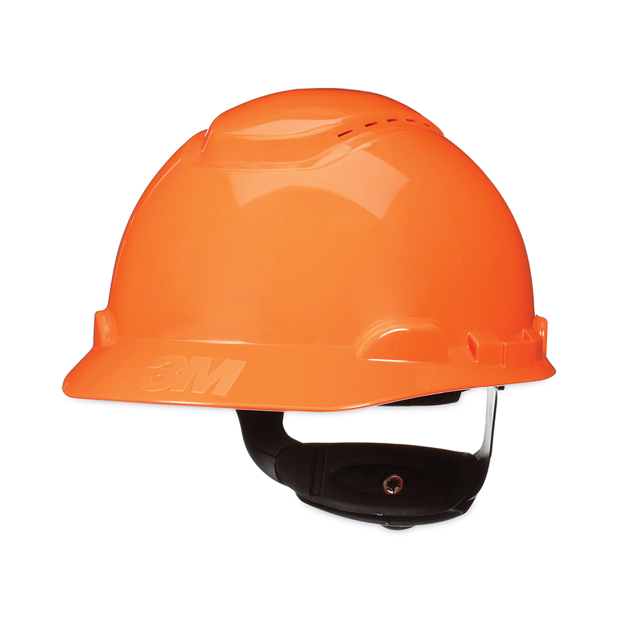 Picture of 3M 142-H-706SFV-UV Pressure Diffusion Ratchet Suspension Vented Cap with UVicator Hard Hats, Orange