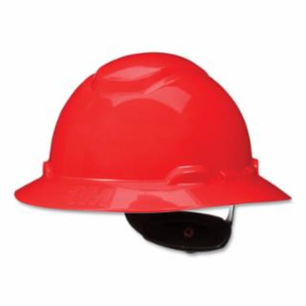 Picture of 3M 142-H-805SFR-UV Full Brim Hard Hat Ratchet Suspension Vented Cap with UVicator, Red
