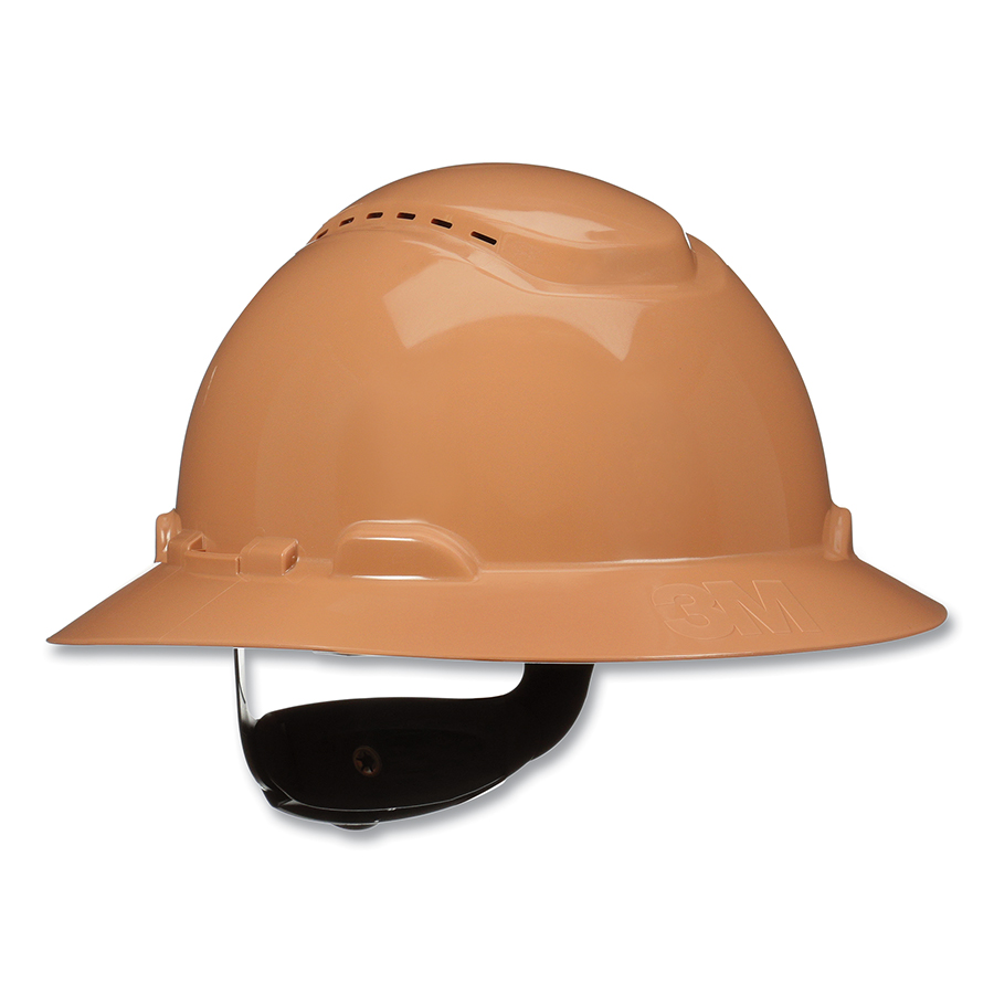 Picture of 3M 142-H-811SFV-UV Brim Hard Hat - Vented Ratchet Suspension, Tan