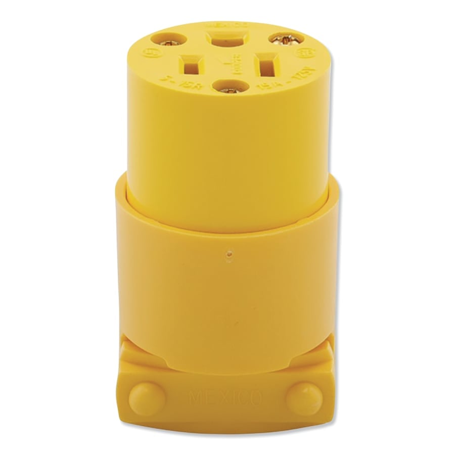 309-4867-BOX 15A 125V 3 Wire Grounded Vinyl Plug, Yellow