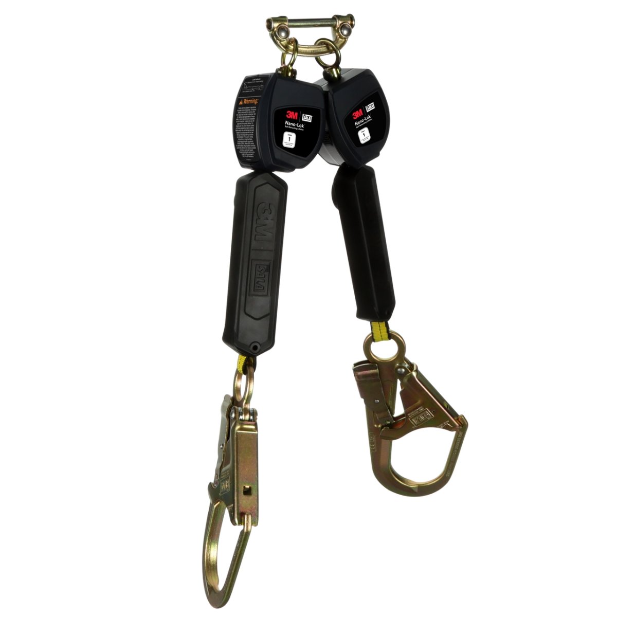 Picture of 3M DBI-Sala 098-3100551 6 ft. Class 1 Nano-Lok Twin-Leg Self Retracting Lifeline with Web Steel Rebar Hook