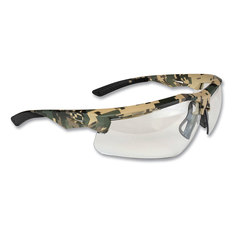 Thraxus, Safety Glasses, Anti-Fog & Anti-Scratch, Clear Lens, Camo Frame, Half-Frame, 1 PR