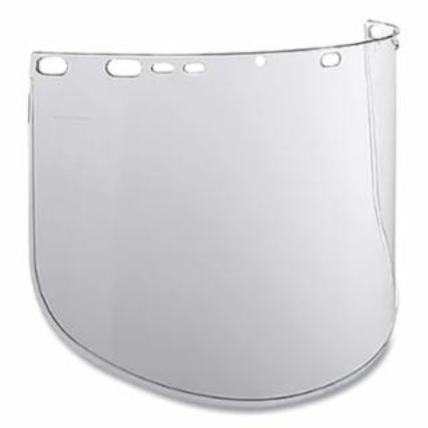 138-29057 9 x 15.5 in. Clear R Shape Unbound F20 Polycarbonate Face Shield