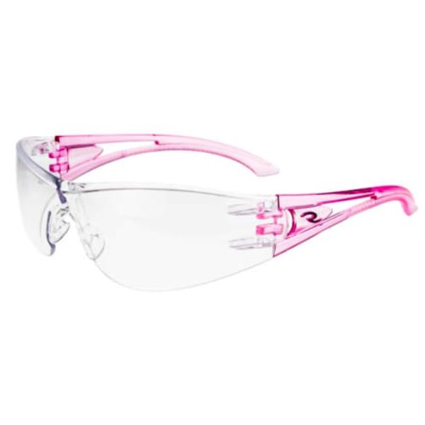 Optima, Safety Glasses, Anti-Scratch, Clear Lens, Pink Frame, Half-Frame, 1 PR