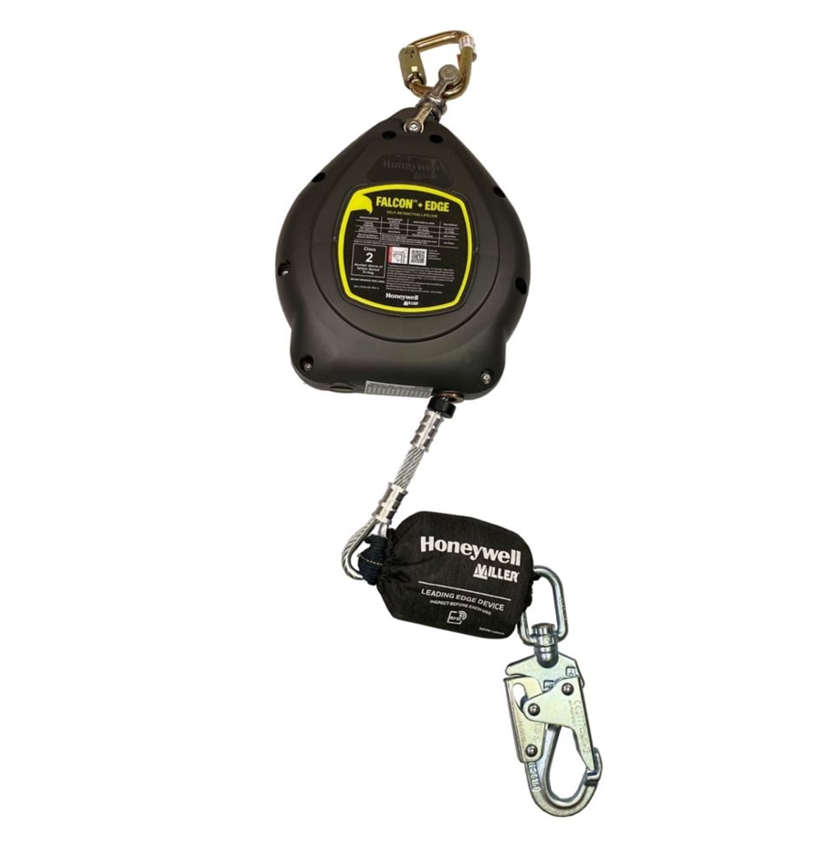 Falcon+ Edge Self-Retracting Lifeline, Galvanized Steel, 30 ft L, Double Lock Carabiner, 310 lb,