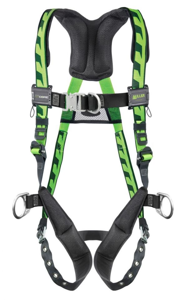 493-ACF-TBDUG Air Core Steel Hardware Harness with Front & Side D-Rings, Green - Universal