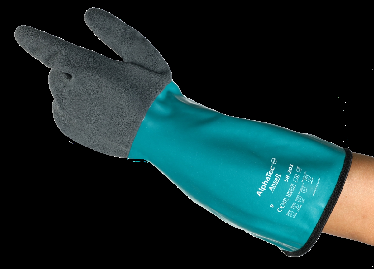 Picture of ActivArmr 012-582-01090 13 in. 15G Chemical Resist Nitrile Work Gloves&#44; Green - Size 9