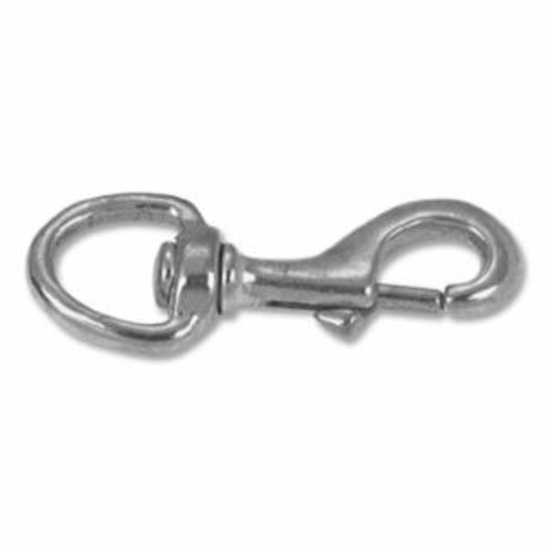 Snap Hook, Solid Bronze, Swiveling Round Eye Bolt, 3/8 in Hook Opening, 3-1/8 in L, 70 lb