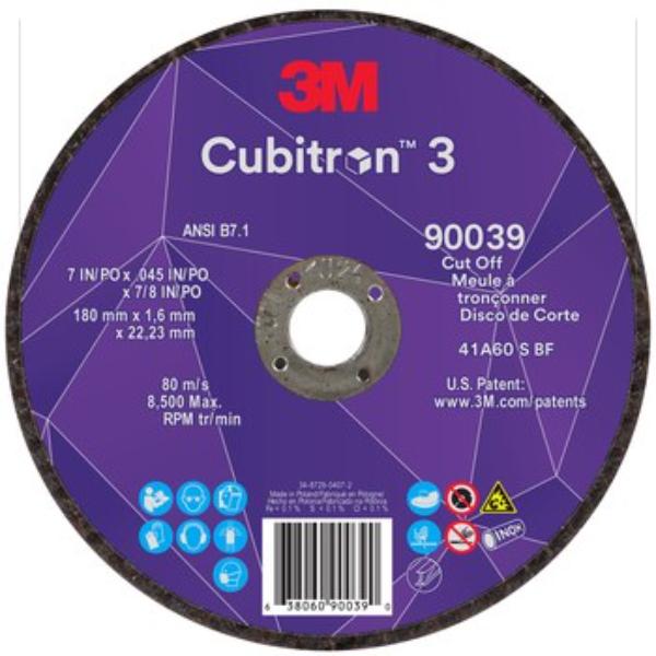 Abrasive 405-638060-90039 7 x 0.09 x 0.875 in. Depressed Center 3 Cut-Off Wheel -  3M