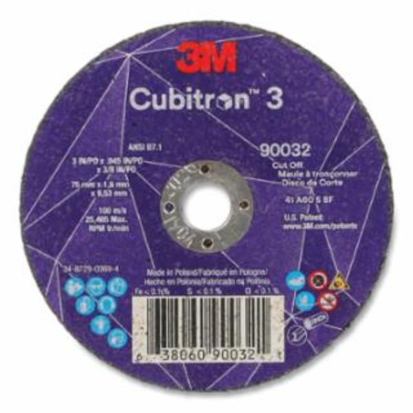Abrasive Cut-Off Wheel, Type 1, 3 in Dia, 0.045 in Thick, 3/8 in Arbor Hole Size, Ceramic, 60 Grit