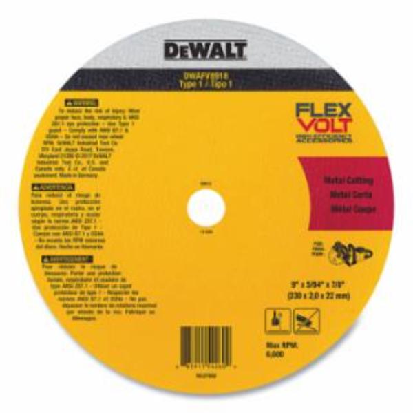 Abrasive Cut-Off Wheel, Type 1, 9 in Dia, 0.0781 in Thick, 7/8 in Arbor Hole Size, Ceramic, 60 Grit