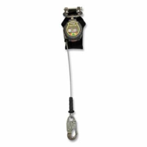 493-MTL-LEP1-62-9FT 9 ft. Turbolite Edge SRL Galvanized Steel Cable - Rebar Hook, One-Pin Connector - Single Leg, Black & Yellow