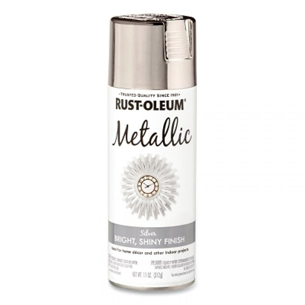 Picture of Rust-Oleum 647-340648 12 oz Spray Paints&#44; Metallic Silver - Pack of 6