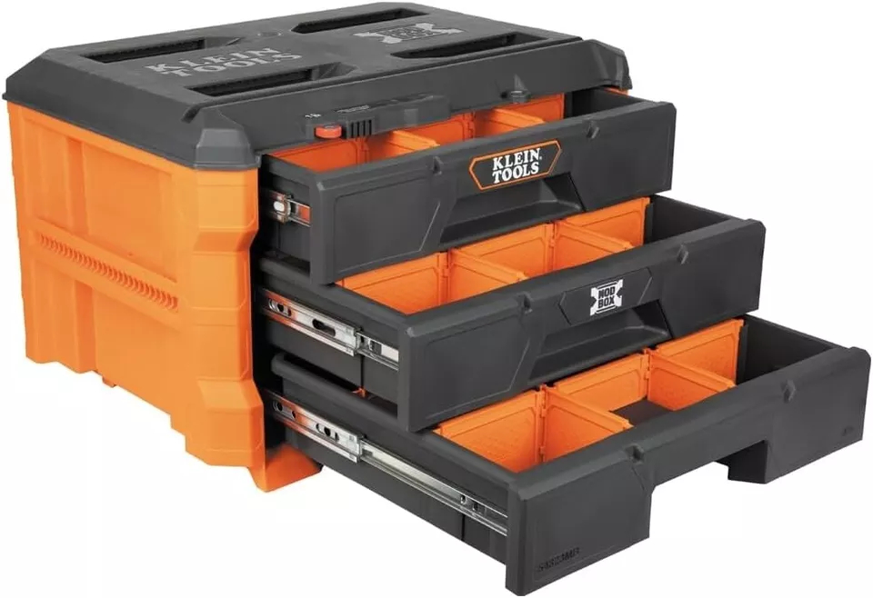 Picture of Klein Tools 409-54823MB Mod box 3 Drawer Modular Tool Storage System Toolbox&#44; Orange
