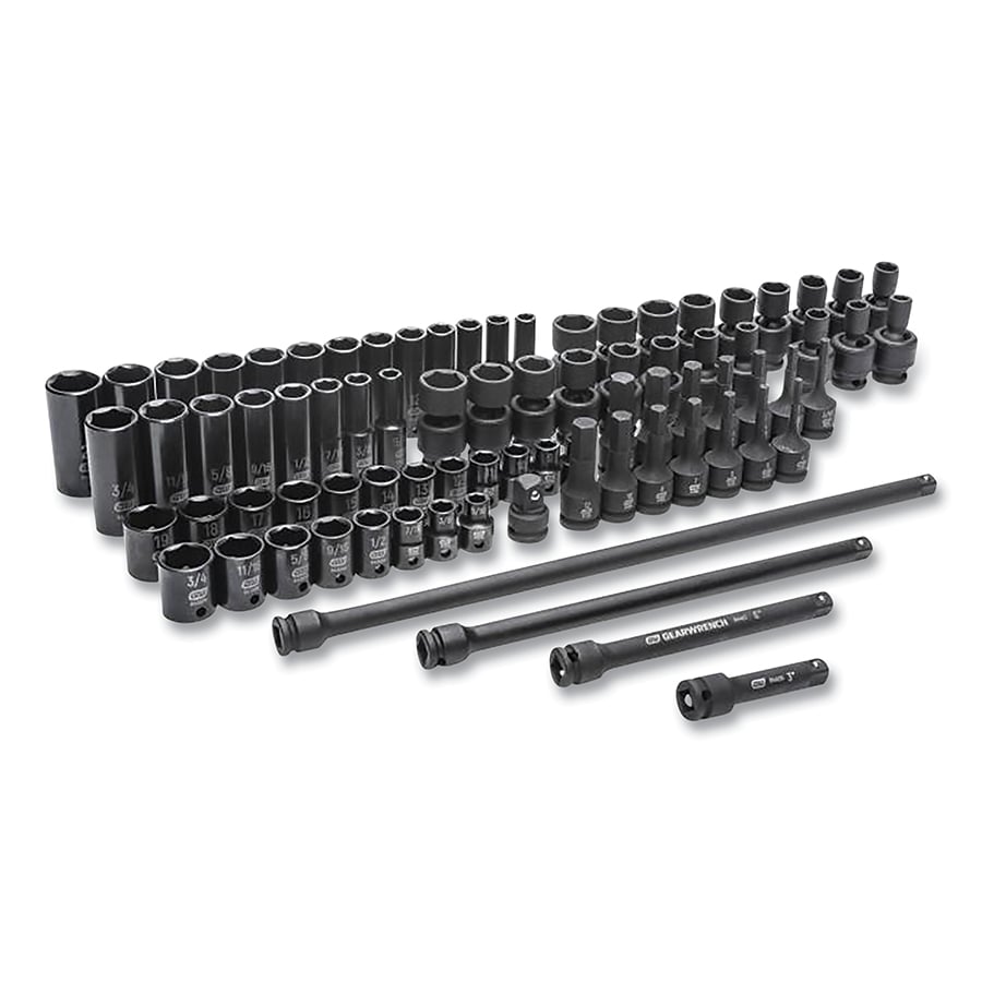 GEARWRENCH 3/8in Drive Standard & Deep SAE/Metric Master Impact Socket Set 80pc - 89093