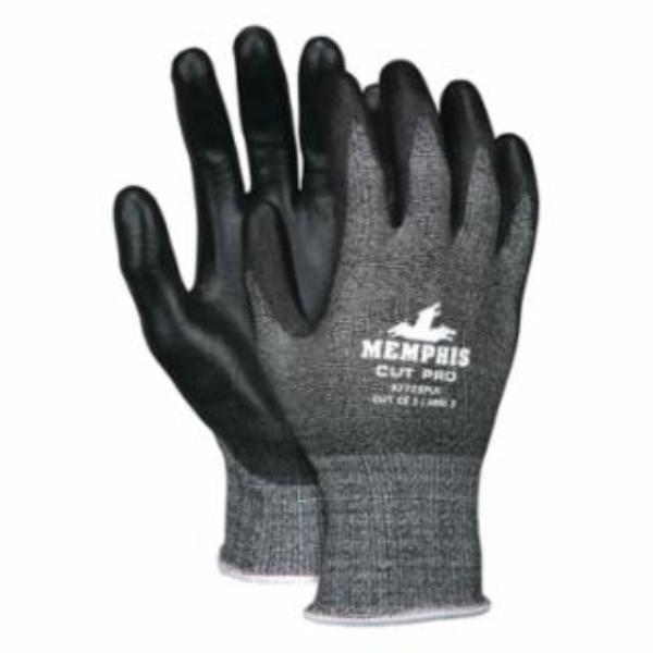 127-92723PUM 13 Gauge CutPro HyperMax PU Coated Gloves, Salt Pepper & Black - Medium - Pack of 12