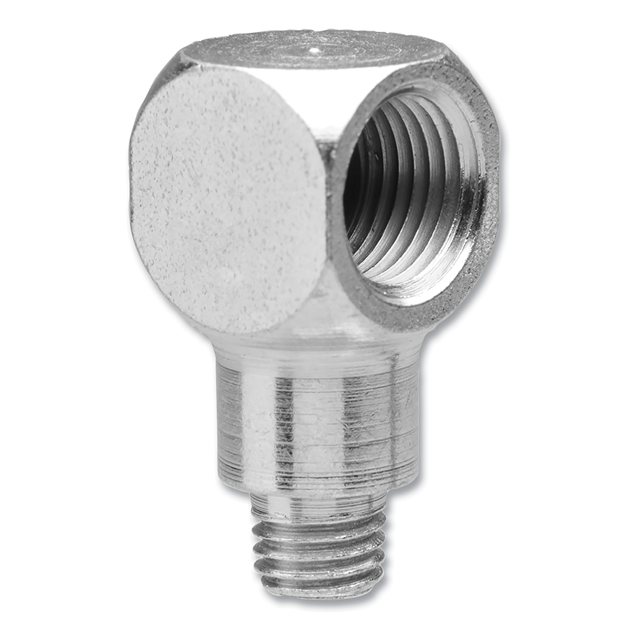 Picture of Alemite 025-LAGN-51943 1.03 in. 90 deg Elbow Grease Fitting Adapters - Male & Female - 0.25-28 x 0.125 in. NPTF - Pack of 50