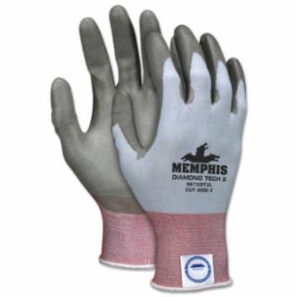 Picture of MCR Safety 127-9672DT2L 2 in. Diamond Tech Gloves&#44; Gray & Light Blue - Large