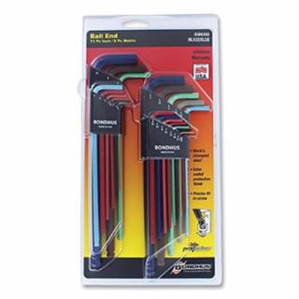 Picture of Bondhus 116-69600 Color Guard Ball End L-Wrenches Set - 22 Piece