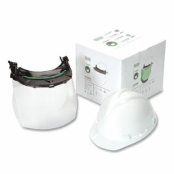 Picture of MSA 454-10118695 V-Gard Slotted Cap Kit with Clear Polycarbonate Visor&#44; White