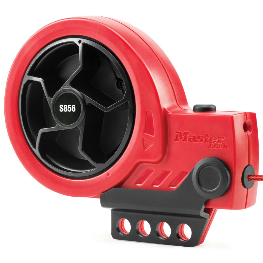 470-S856 0.125 in. x 9 ft. Lockout Device with Steel Core Cable - Retractable, Red