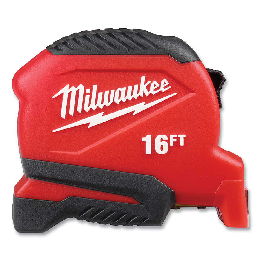 Picture of Milwaukee Tool 495-48-22-1716 16 ft. Compact Tape Measure - SAE - Single-Sided - Steel&#44; Red & Black - Pack of 6