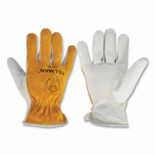 724-1414XS Drivers Gloves - Cotton Stitching & Top Grain Cowhide Palm & Split BOH - Unlined, Bourbon Brown & Pearl - Extra Small - Pack of 12