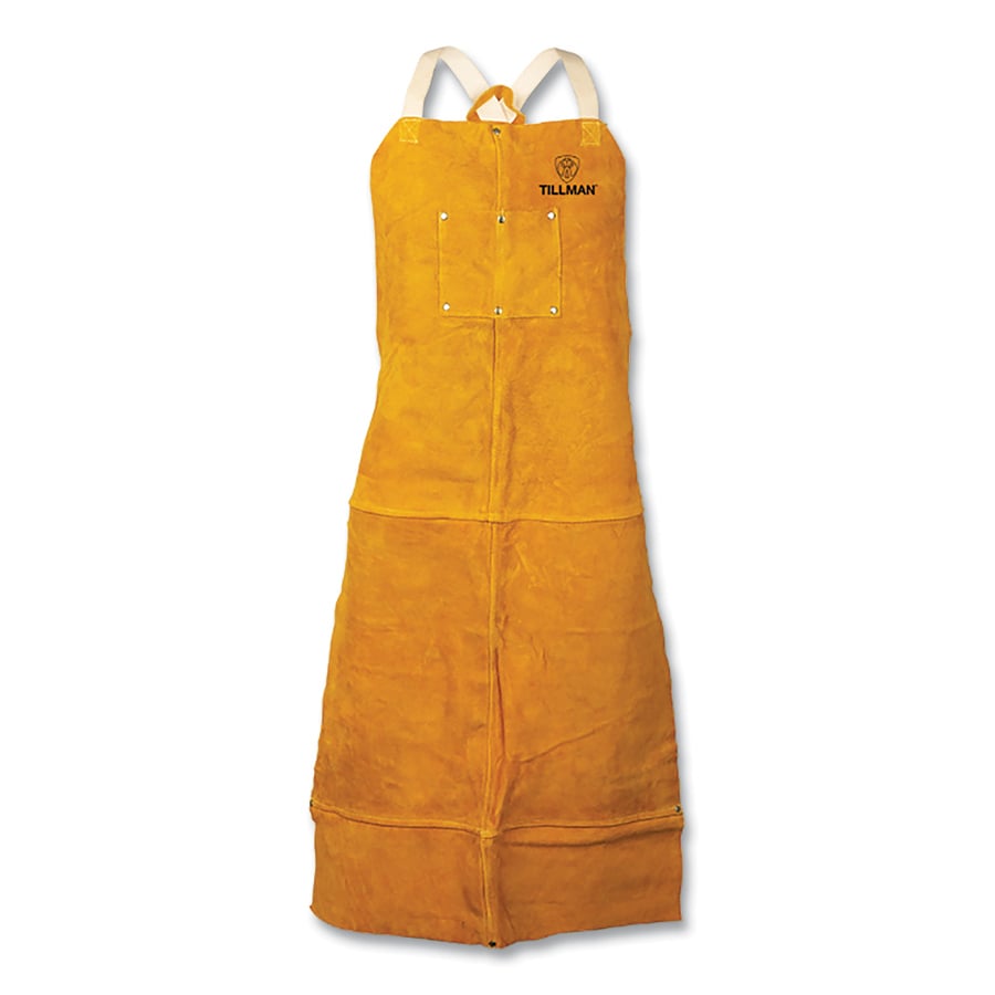 Picture of Tillman 724-4242 24 x 42 in. Side Split Cowhide Apron - 4242 Bib - 2-Chest Pockets - Cotton X-Back Straps&#44; Bourbon Brown