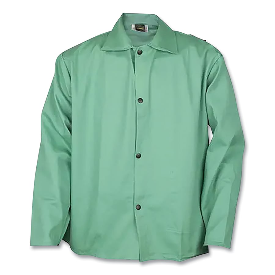 724-62303X 30 in. Lightweight Flame Resistant Welding Jacket - Westex FR7A, Green - 3XL - 9 oz