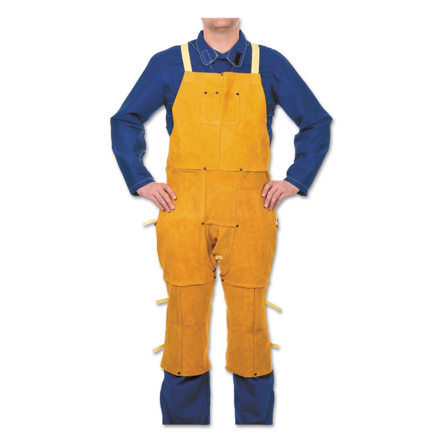 Picture of Best Welds 902-Q-9 24 x 42 in. Leather Split Leg Bib Apron - Split Cowhide&#44; Golden Brown - Pack of 6