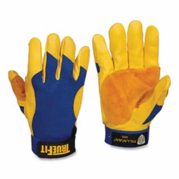Picture of Tillman 724-1480L True Fit Leather-Palm Gloves&#44; Tan & Blue - Large - Pack of 12