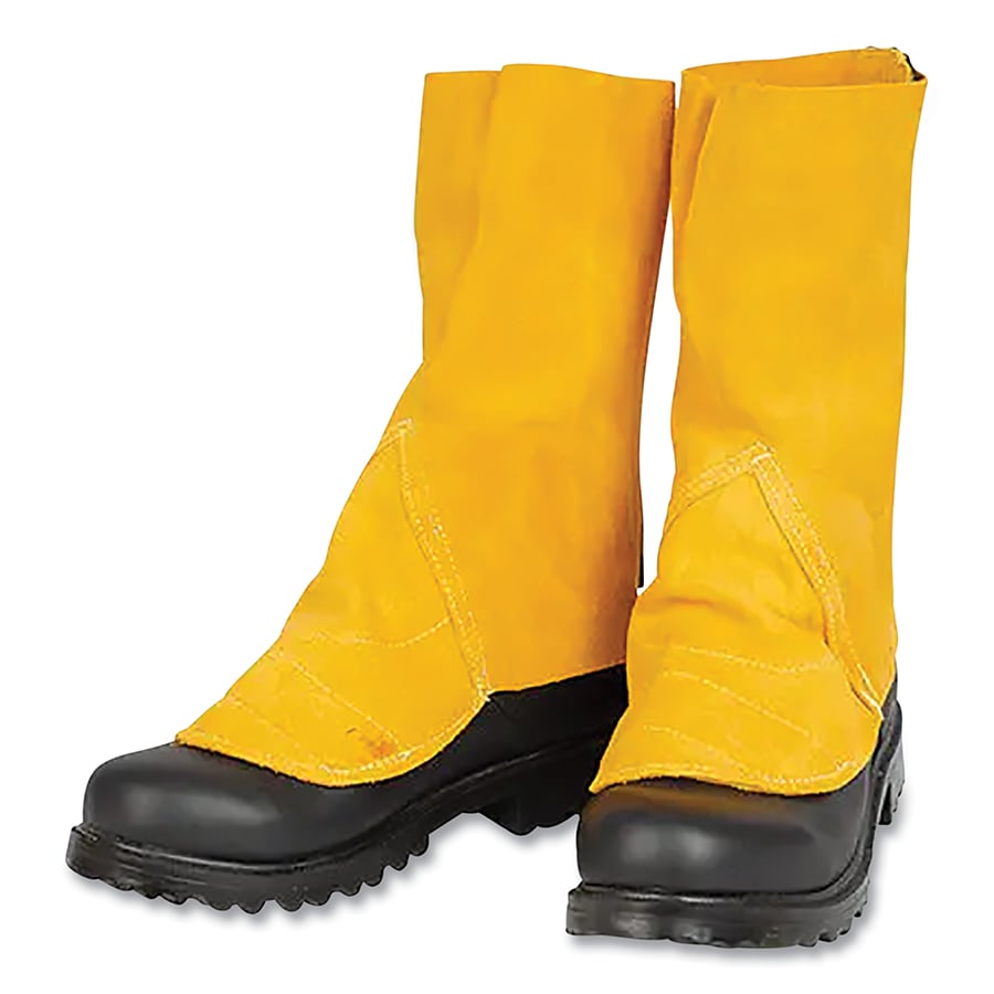 724-530CL 14 in. Side Split Cowhide Shoe Spats - 530CL - Premium - Mid-Calf - Hook & Loop, Bourbon Brown - One Size