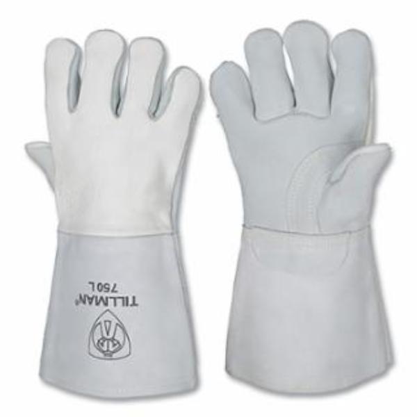 Picture of Tillman 724-750S 14 in. Cuff 750 Split Elkskin Palm Stick Welding Gloves&#44; Pearl - Small - Pack of 6