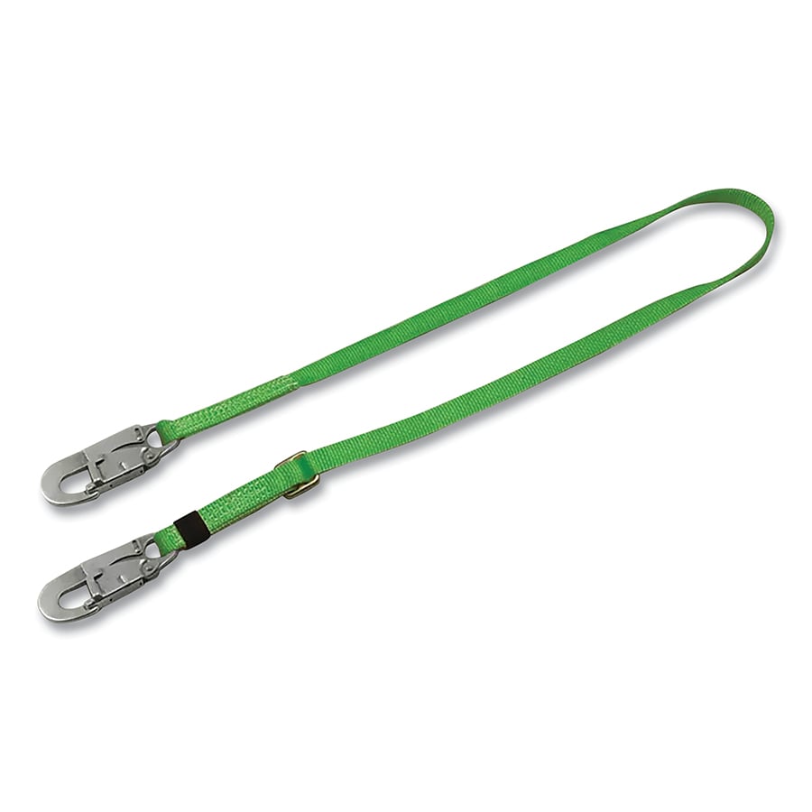 Adjustable Web Lanyard, 8 ft. Length, Snap Hook, Steel, 310 lb Weight Capacity